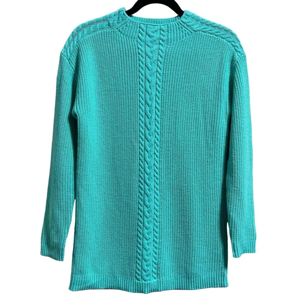 Talbots Lambswool Cable Knit Mock Neck Pull Over Sweater Women's Small Petite